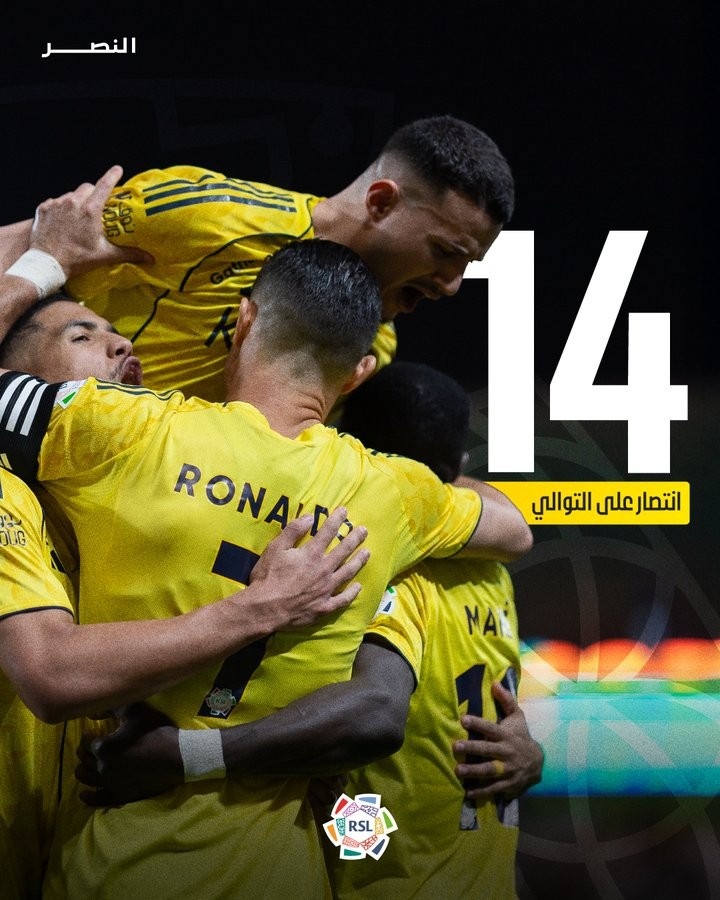 开云体育中国-5分领跑积分榜！利雅得胜利豪取联赛14连胜，刷新队史连胜纪录